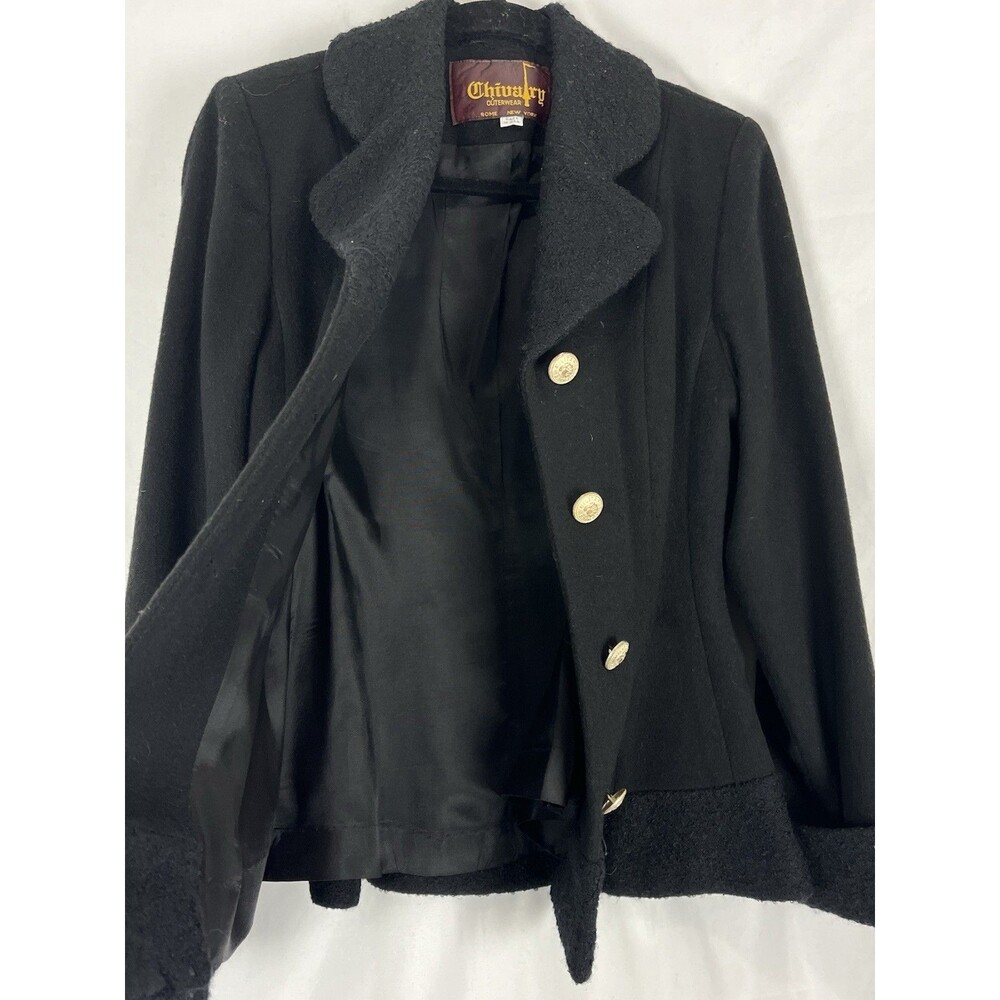 Vintage Chivalry Wool Jacket Made in USA Gold Crest Buttons Equestrian Style XS - Picture 6 of 14